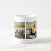 Klassieke sportracer, gele raceauto-coureur koffiemok (Center)