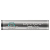 Klassieke Sportscar-Logo op geborsteld staal-effec Naambordje (Voorkant)