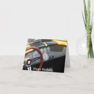 Klassieke sportwagen, gelukkige verjaardag kaart