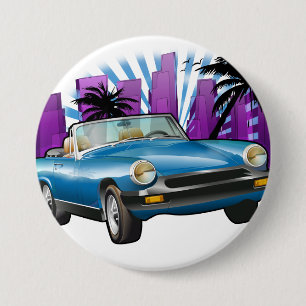 Klassieke sportwagen ronde button 7,6 cm
