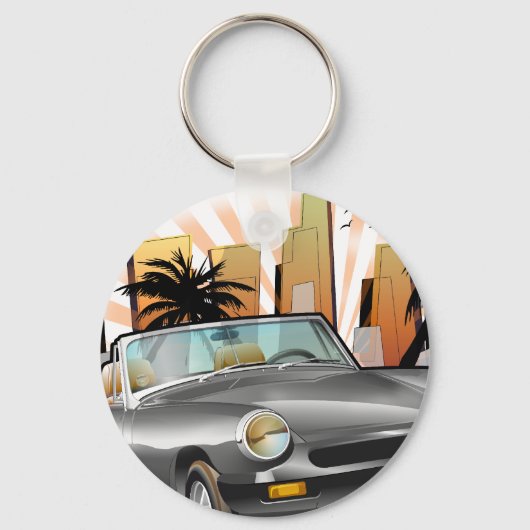 Klassieke sportwagen sleutelhanger (Voorkant)