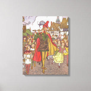 Klassieke Sprookje Ratcatcher van Hamelen door Hau Canvas Afdruk