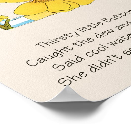 Klassieke Sprookjesboek Bloemenkinderen BOTERBLOEM Poster (Hoek)