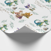 Klassieke sprookjesillustraties voor kinderen cadeaupapier (Hoek)