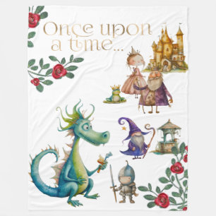 Klassieke sprookjesillustraties voor kinderen fleece deken