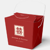 Klassieke Square Double Happiness Chinese bruiloft Bedankdoosjes (Voorkant)