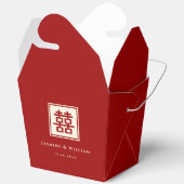 Klassieke Square Double Happiness Chinese bruiloft Bedankdoosjes (Open)