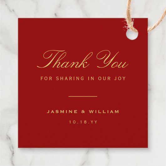 Klassieke Square Double Happiness Chinese bruiloft Bedankjes Labels (Achterkant)