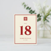 Klassieke Square Double Happiness Chinese bruiloft Briefkaart (Staand voorkant)
