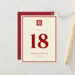 Klassieke Square Double Happiness Chinese bruiloft Briefkaart