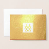 Klassieke Square Double Happiness Chinese bruiloft Folie Kaarten (Voorkant met envelop)