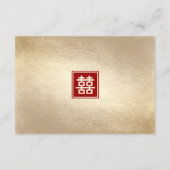 Klassieke Square Double Happiness Chinese bruiloft Informatiekaartje (Achterkant)