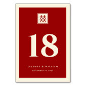 Klassieke Square Double Happiness Chinese bruiloft Kaart (Voorkant)