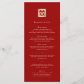 Klassieke Square Double Happiness Chinese bruiloft Menu (Voorkant)