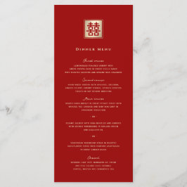 Klassieke Square Double Happiness Chinese bruiloft Menu