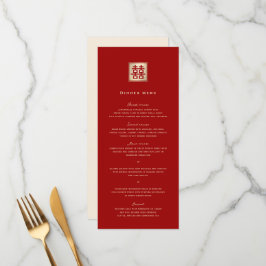 Klassieke Square Double Happiness Chinese bruiloft Menu