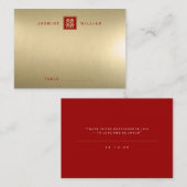 Klassieke Square Double Happiness Chinese bruiloft Plaatskaartje (Voorkant / Achterkant)