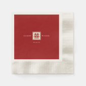 Klassieke Square Double Happiness Chinese bruiloft Servet (Voorkant)