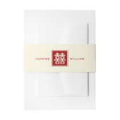 Klassieke Square Double Happiness Chinese bruiloft Uitnodigingen Wikkel (Voorkant Voorbeeld)