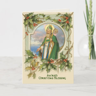 Klassieke St. Patrick Ierse Kerstzegen Kaart