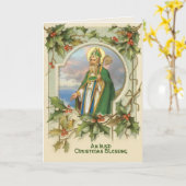 Klassieke St. Patrick Ierse Kerstzegen Kaart (Gele Bloem)