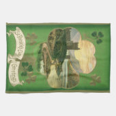 Klassieke St. Patrick's Dag Groeten Shamrock Kaste Theedoek (Horizontaal)