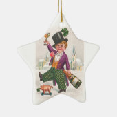 Klassieke St. Patrick's Day Shamrock Champagne Keramisch Ornament (Rechts)