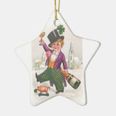 Klassieke St. Patrick's Day Shamrock Champagne Keramisch Ornament (Links)