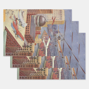 Klassieke stad uit sciencefiction, Victoriaans Ste Inpakpapier Vel