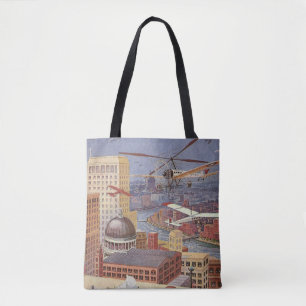 Klassieke stad uit sciencefiction, Victoriaans sto Tote Bag