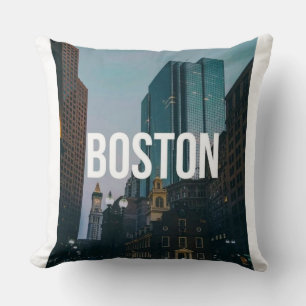 Klassieke stadsgezichtprint van Boston - Historisc Kussen