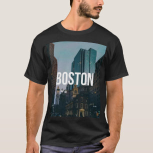 Klassieke stadsgezichtprint van Boston - Historisc T-shirt