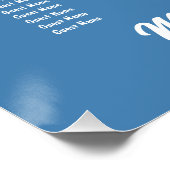 Klassieke Stalen Blauwe Bloemen Trouwstoel Grafiek Perfect Poster (Hoek)