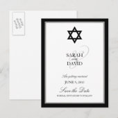 Klassieke ster van David Joodse bruiloft Save the  Aankondigingskaart (Voorkant / Achterkant)