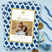 Klassieke ster van David Pattern Lijst Hanukkah Fo Feestdagenkaart