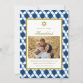 Klassieke ster van David Pattern Lijst Hanukkah Fo Feestdagenkaart (Voorkant)