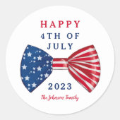 Klassieke sterren en strepen 4 juli ronde sticker (Voorkant)