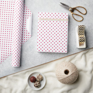 Klassieke sterren framboos - Wit Cadeaupapier