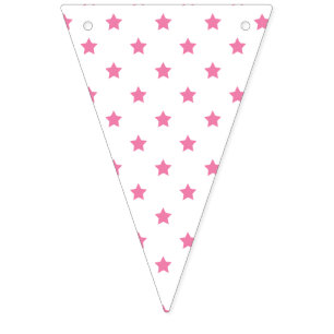 Klassieke sterren Fuchsia Roze - Wit Vlaggetjes