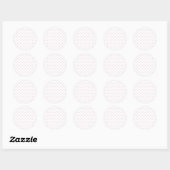 Klassieke sterren lichtroze - wit ronde sticker (Vel)
