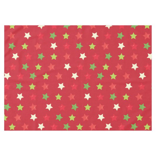 Klassieke sterren op Red Holiday Tablecloth Tafelkleed (Voorkant (Horizontaal))