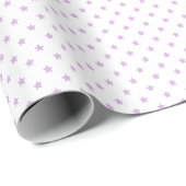 Klassieke sterren Zachte lavendel - Wit Cadeaupapier (Rol Hoek)