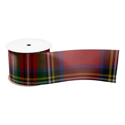 Klassieke Stewart Plaid voor een Tartan Christmas Satijnen Lint (Spoel)