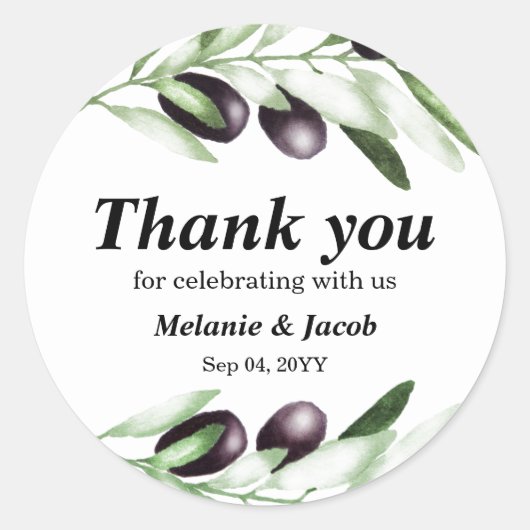 Klassieke Sticker van de Olijftak (Voorkant)