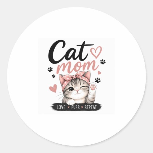 Klassieke sticker voor kattenmoeder  (Voorkant)