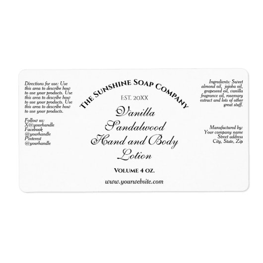 Klassieke stijl cosmetica flesetiket etiket (Voorkant)