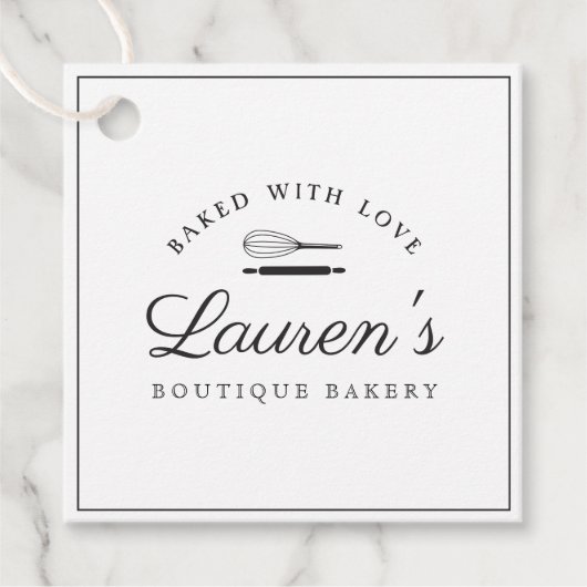 Klassieke Stijl Home Bakkerij Logo met Bedrijfsinf Bedankjes Labels (Voorkant)