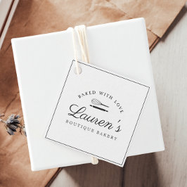 Klassieke Stijl Home Bakkerij Logo met Bedrijfsinf Bedankjes Labels