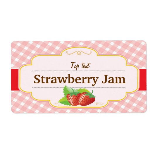 Klassieke stijl Jam Jelly Strawberry Label (Voorkant)