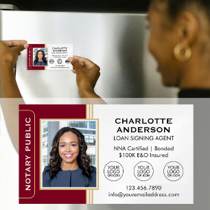 Klassieke stijl Notariële ondertekeningsagent ID B Magnetisch Visitekaartje